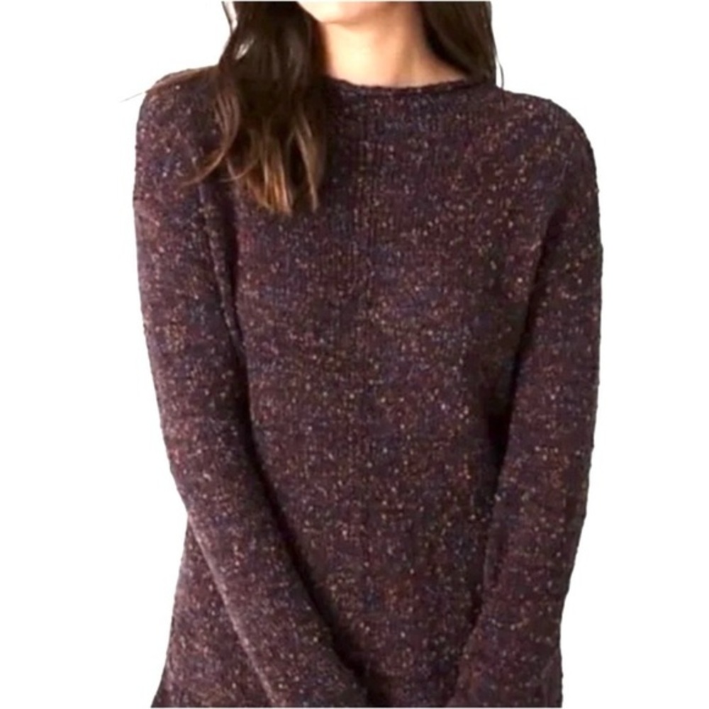 J.‎ JILL Cozy Retreat Tweed Sweater Dark Fig Multi M